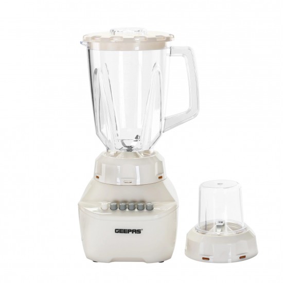Geepas 2-in-1 Blender, 1.5L Plastic Jar, GSB5362 | 4 Speed Control with Pulse | Over Heat Protection | 400W Powerful Motor | Chopper, Coffee Grinder & Smoothie Maker
