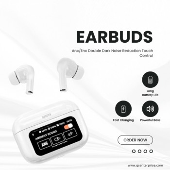 White bluetooth Wireless Earbuds with Touch Control