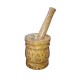 Classic Patterned Wooden Mortar and Pestle Set