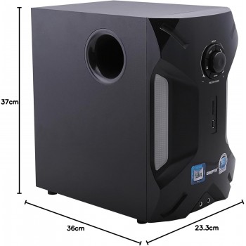 Geepas GMS8507 2.1 Multimedia Speaker- 35000 Watts, 8"Woofer|USB, Bluetooth & Multiple Device Inputs Pc, Ps4, Xbox, Smartphone, Tablet, Music Player