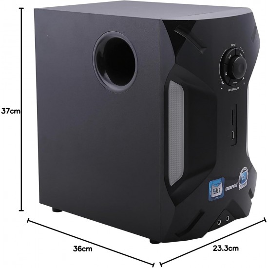 Geepas GMS8507 2.1 Multimedia Speaker- 35000 Watts, 8"Woofer|USB, Bluetooth & Multiple Device Inputs Pc, Ps4, Xbox, Smartphone, Tablet, Music Player