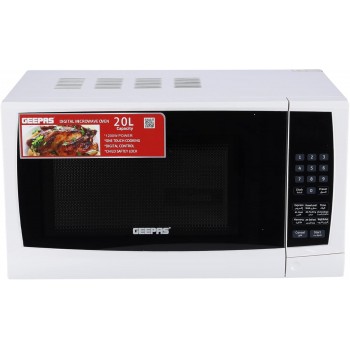 GEEPAS GMO1895 20L 1200W Digital Microwave Oven - Microwave Oven with Multiple Cooking Menus | Reheating & Defrost Function