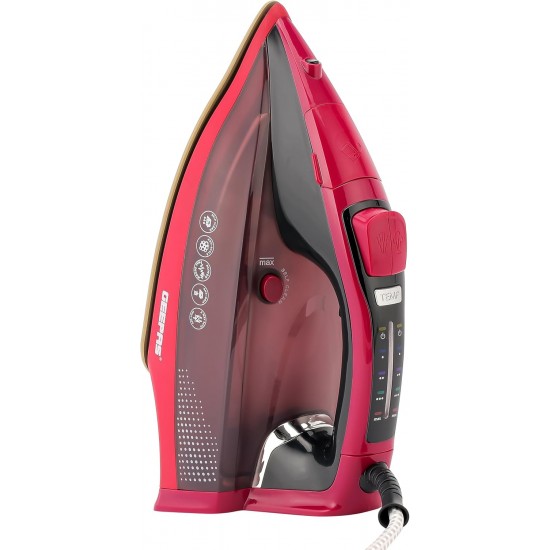 Geepas- GSI7813 digital steam iron with digital temperature control and auto shut-off function