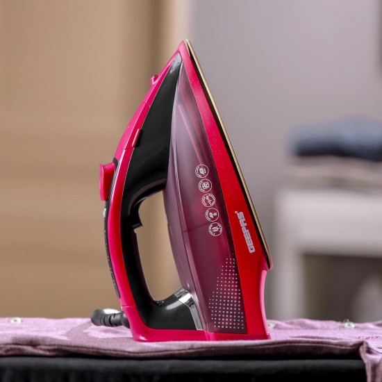 Geepas- GSI7813 digital steam iron with digital temperature control and auto shut-off function