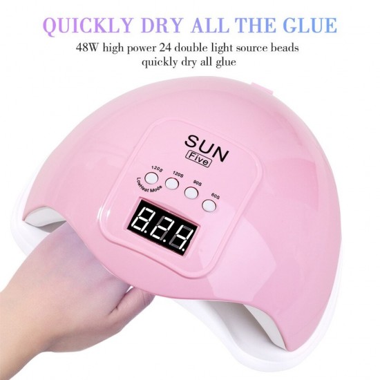 SUN FIVE 48W UV/LED nail lamp - Pink/White