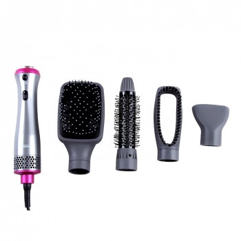 VGR V-408 Professional Hot Air Styler Combo Pack of Roller Hollow Comb, Concentrator Nozzle and Electric Hair Brush ( Grey)