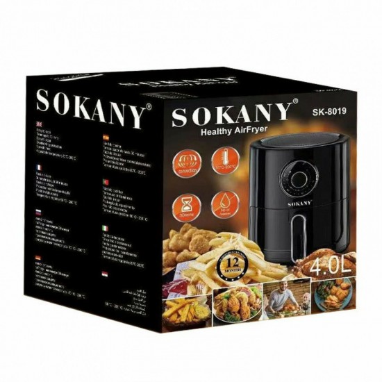 Sokany SK-8019 Air Fryer with Detachable Tank 4lt Black
