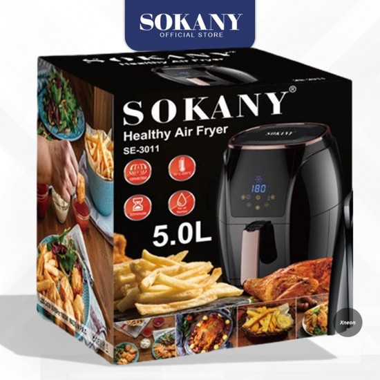 Sokany SK-3011 Air Fryer with Detachable Tank 5lt 1500W Black