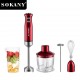 Sokany SK-1808 Hand Blender with Stainless Steel Stick 600W Red