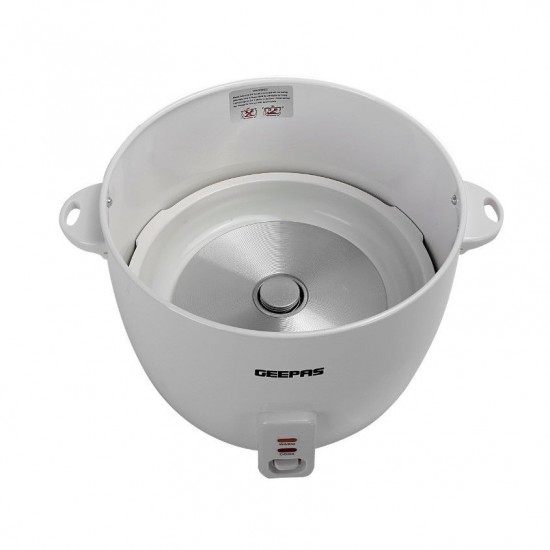 Geepas GRC4327N Rice Cooker & Steamer Non-Stick Inner Pot 2.8L 1000W - White (UK Plug)