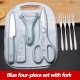 Multifunction Mini Plastic Cutting Board Set with Knife Peeler and Scissors for Camping Kitchen Cutting Fruit Vegetable