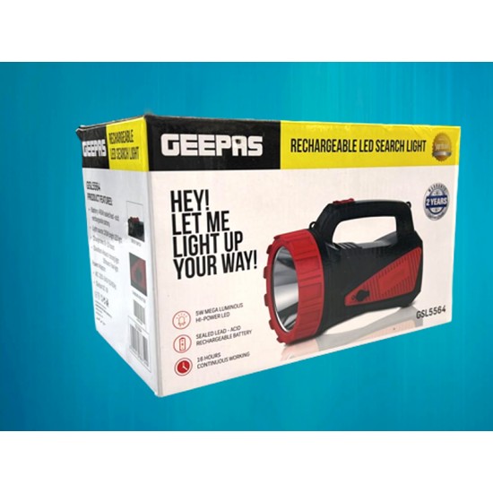 GEEPAS GSL5564 RECHARGEABLE LED SEARCH LIGHT 