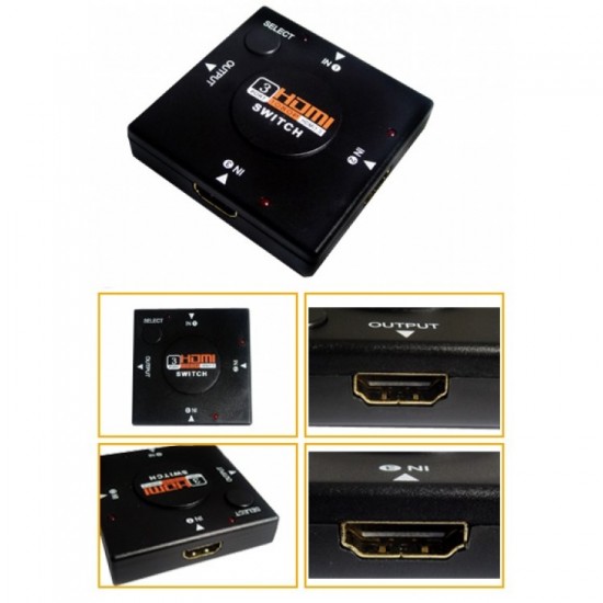 HDMI switch with 3 inputs and 1 output 1080P 2K HDMI Switch