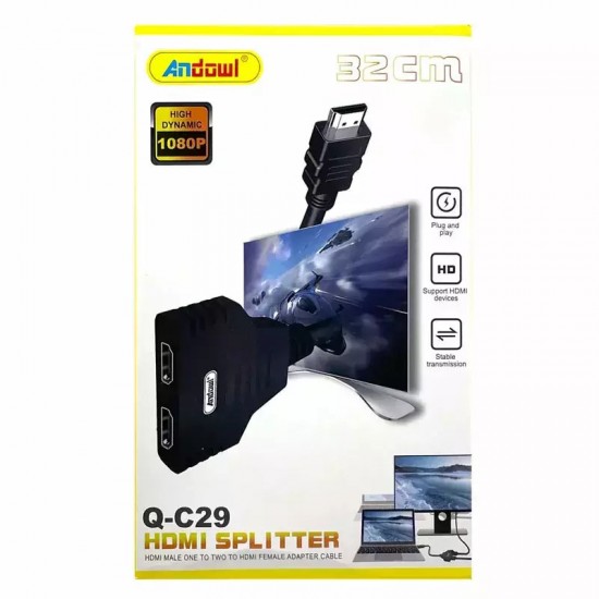 Andowl HDMI male to HDMI 2x female converter (Q-C29)