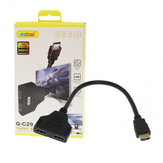 Andowl HDMI male to HDMI 2x female converter (Q-C29)