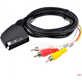 AV Cable Scart male - 3x RCA male 1.5m