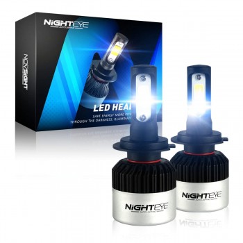 Nighteye Car Lamps H4 LED 6500K Cold White 9-32V 72W 2pcs