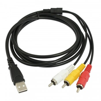3 RCA male to USB Type A male video cable