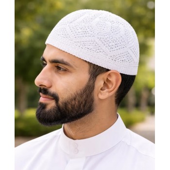 Men's Muslim Prayer Cap Namaz Topi – Lightweight & Breathable Mesh Islamic Kufi Hat