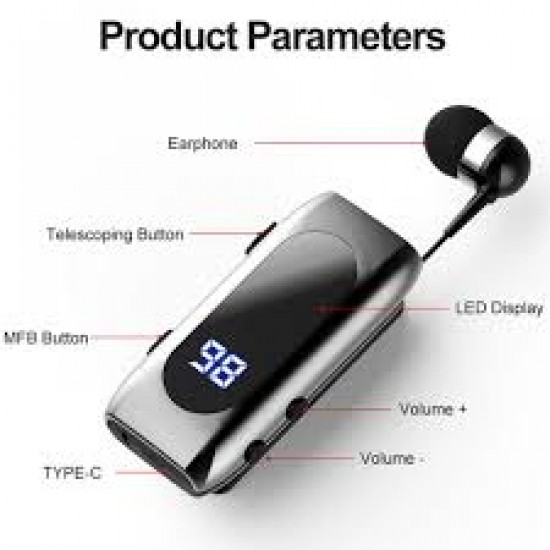 K55 Wireless Clip-On Earphone with LED Display